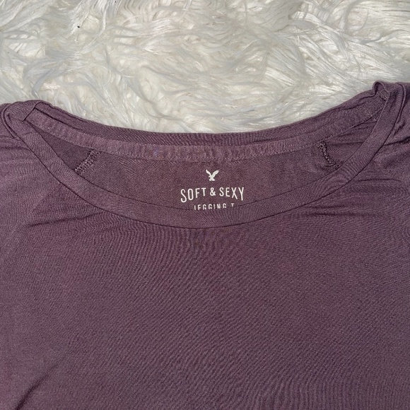 AEO Soft & Sext Mauve Long Sleeve Legging Tee L - Picture 5 of 6